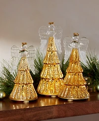 Lenox Radiant Light Lit Glass Angel Figurines, Set of 3