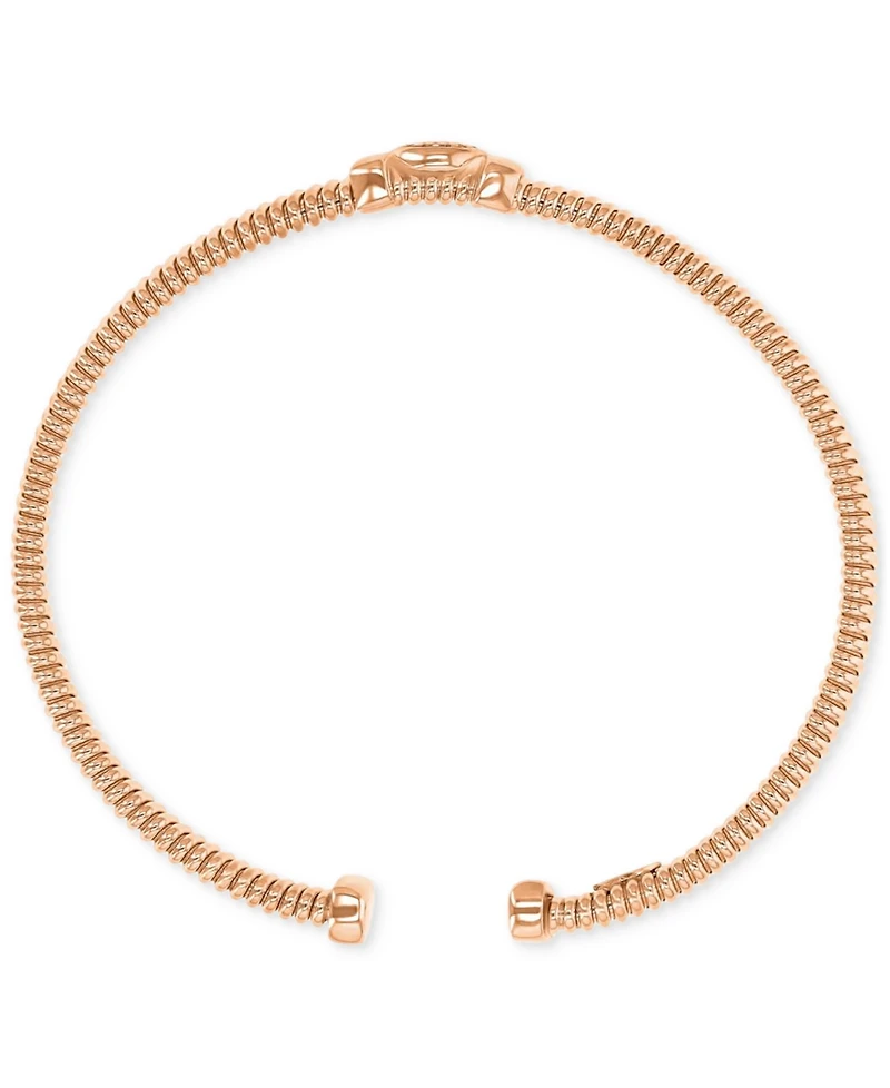 Cubic Zirconia Cluster Tubogas Cuff Bracelet