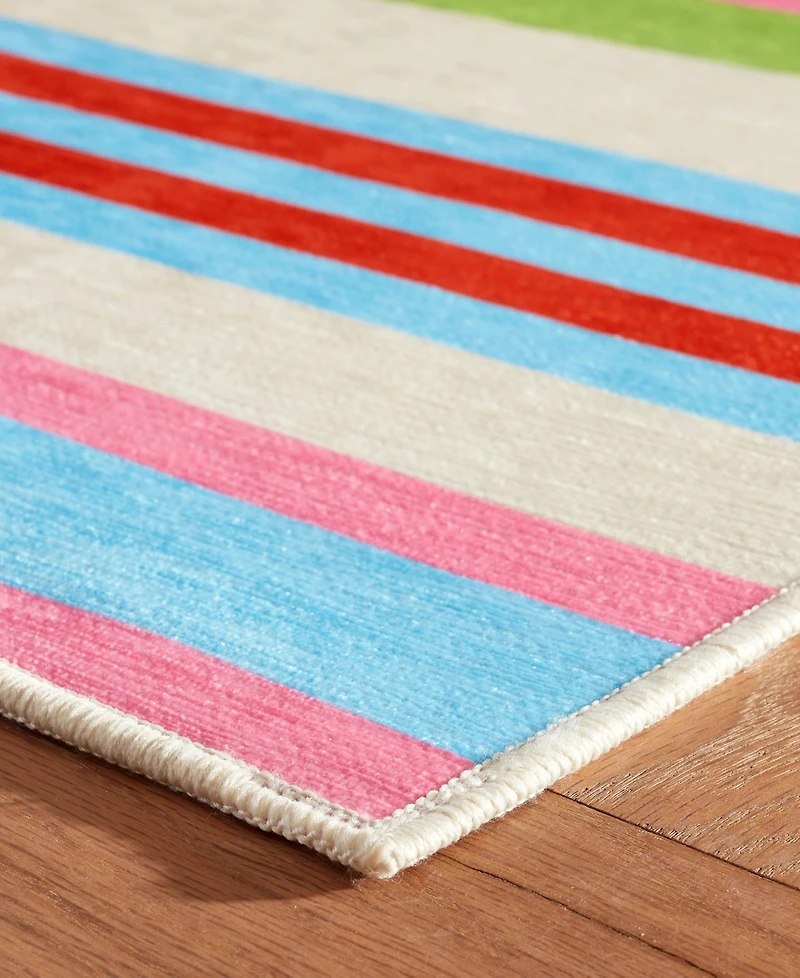 Dash and Albert Rugs by Annie Selke Beach Stripe Machine Washable DA2163 6'x9' Area Rug