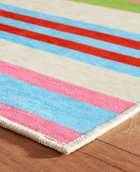 Dash and Albert Rugs by Annie Selke Beach Stripe Machine Washable DA2163 6'x9' Area Rug