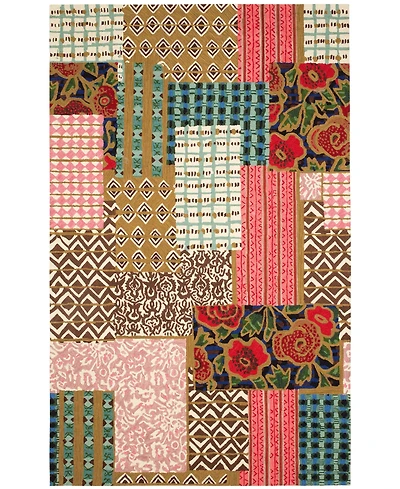 Dash and Albert Rugs by Annie Selke Elm Patchwork DA1973 5'x8' Area Rug