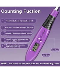 Zcvtbye 18 Size Counting Crochet Hooks Set, Light Up Crochet Hooks for Stitch & Row Counter, Lighted Crochet Needles Kit with Case,Purple