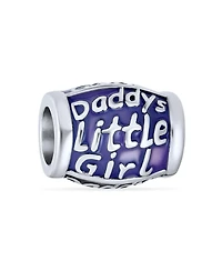 Bling Jewelry Set of 3 Daddy's Little Girl & Solid Lilac Purple Crystal Spacer Charm Bead Sterling Silver for European Bracelet