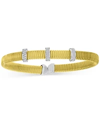 Macy's Cubic Zirconia Cuff Bracelet in 14k Gold-Plated Sterling Silver