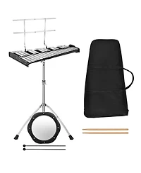 Mecale 32 Note Glockenspiel Xylophone Percussion Bell Kit with Adjustable Stand