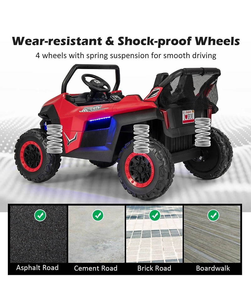 12V 2-Seater Kids Ride on Utv with Slow Start Function and Music Player