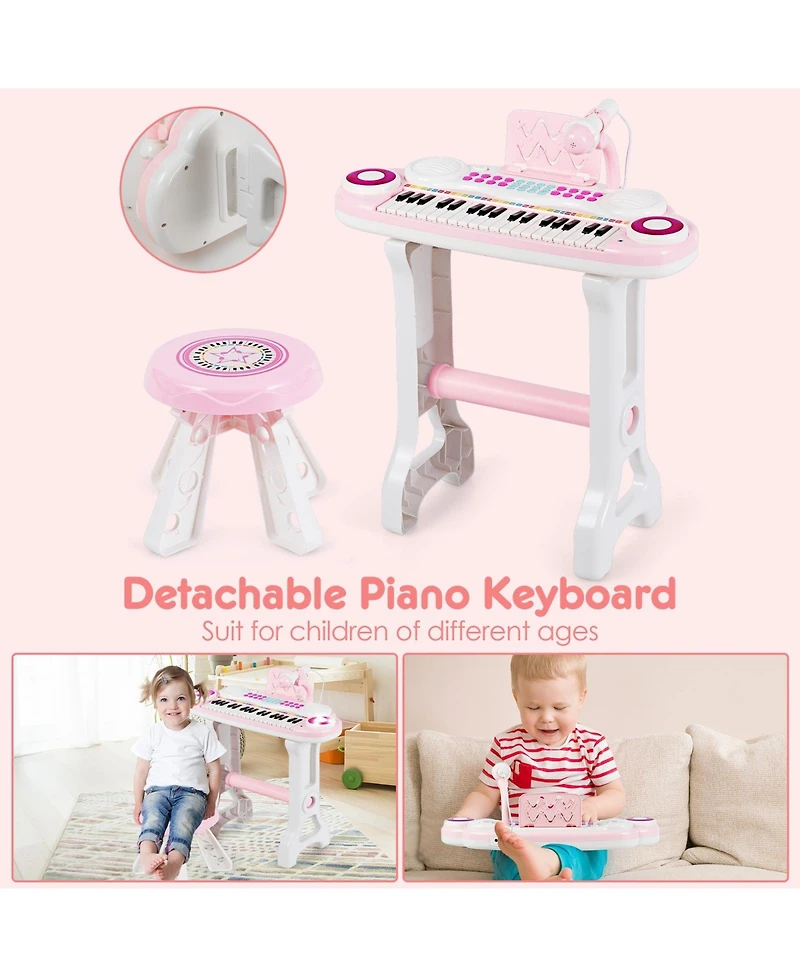 Mecale 37-key Kids Electronic Piano Keyboard Playset