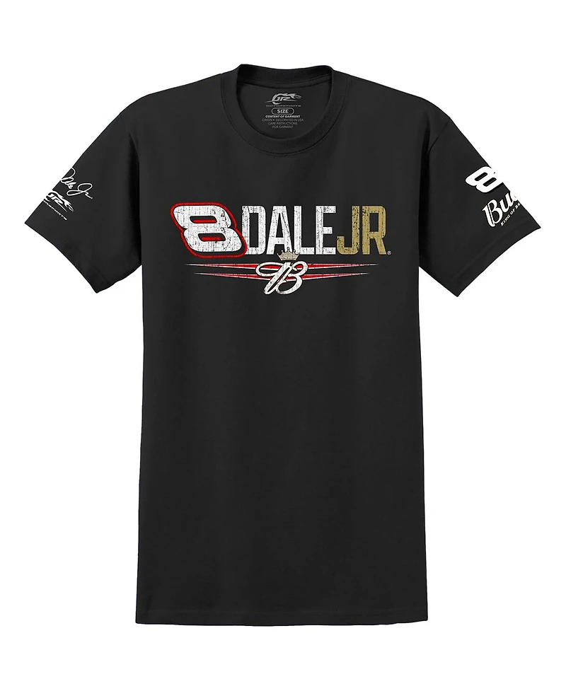 Jr Motorsports Official Team Apparel Men's Black Dale Earnhardt Jr. Budweiser T-Shirt