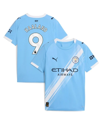 Puma Big Boys and Girls Erling Haaland Sky Blue Manchester City 2025/26 Home Replica Player Jersey