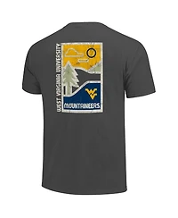 Image One Men's Graphite West Virginia Mountaineers Comfort Colors Minimal Vista Distressed Graphics T-Shirt