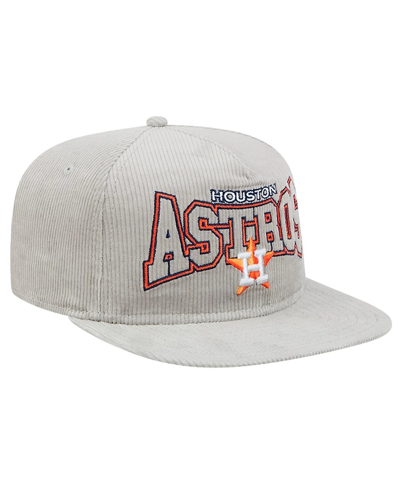 New Era Men's Gray Houston Astros Corduroy Golfer Snapback Hat