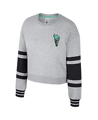 Stadium Essentials Men's and Women's Heather Gray New York Liberty Cropped Pullover Sweatshirt