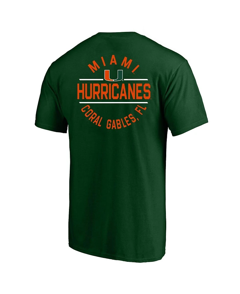 Fanatics Men's Green Miami Hurricanes Big Tall Fast Break 2 Hit T-Shirt