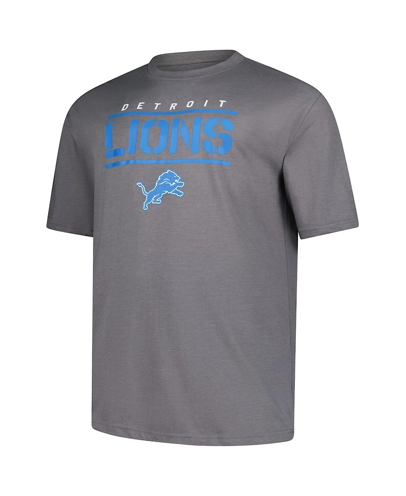 Fanatics Men's Heather Gray Detroit Lions Big Tall Top Notch T-Shirt