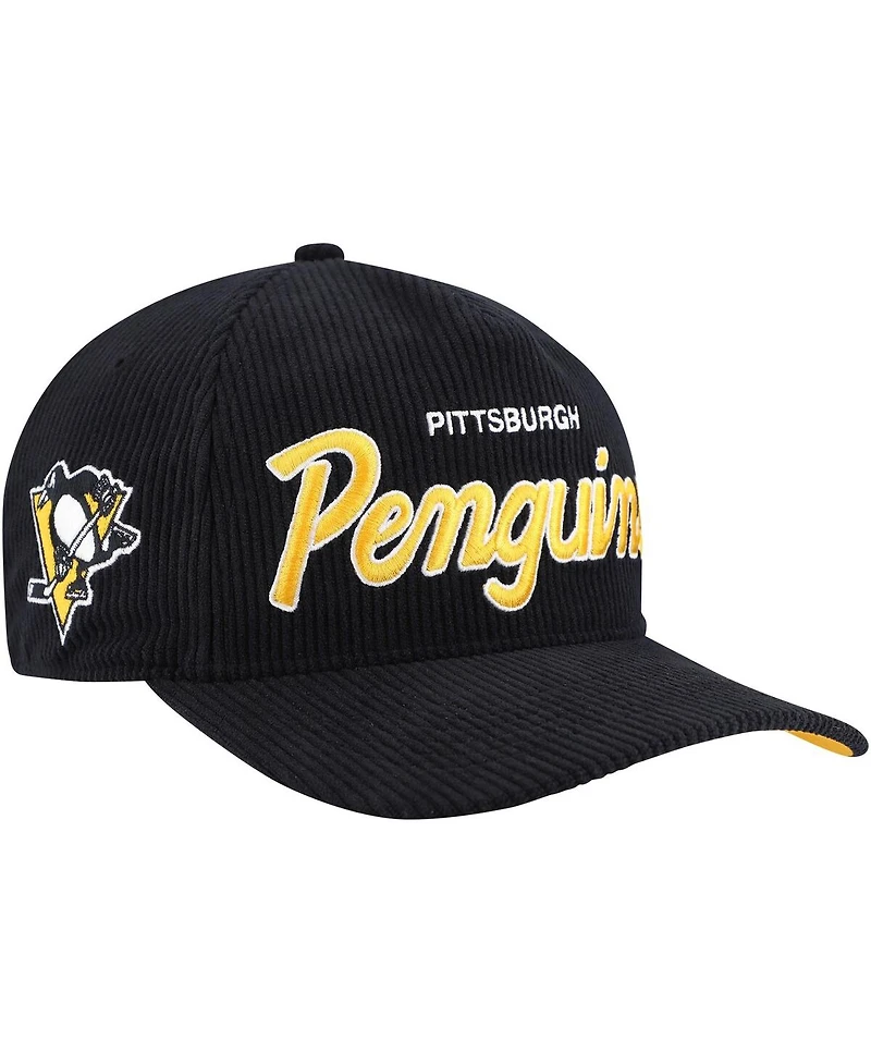 '47 Brand Men's Black Pittsburgh Penguins Crosstown Corduroy Hitch Adjustable Hat