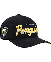 '47 Brand Men's Black Pittsburgh Penguins Crosstown Corduroy Hitch Adjustable Hat