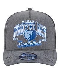 New Era Men's Charcoal Memphis Grizzlies Throwback Washed Pre-Curved 9FIFTY Snapback Hat