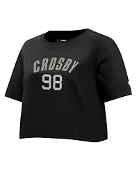 Pro Standard Women's Maxx Crosby Black Las Vegas Raiders Player Name Number Cropped Boxy T-Shirt