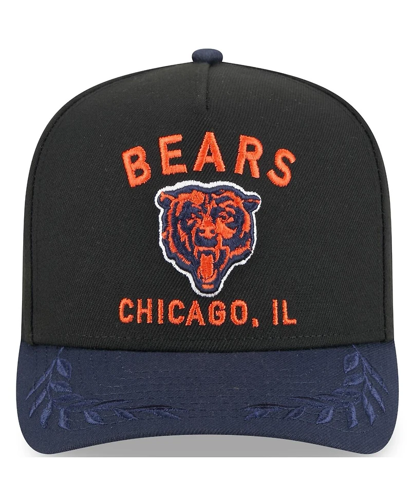 New Era Big Boys and Girls Black/Navy Chicago Bears 2025 Nfl Draft A-Frame 9FIFTY Snapback Hat