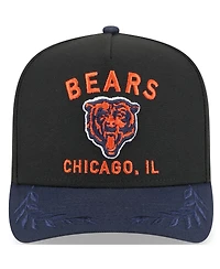 New Era Big Boys and Girls Black/Navy Chicago Bears 2025 Nfl Draft A-Frame 9FIFTY Snapback Hat