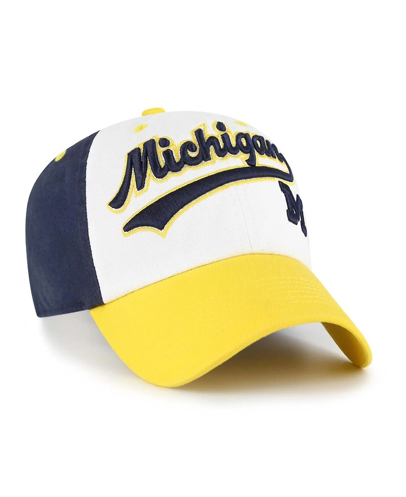 '47 Brand Big Boys and Girls White Michigan Wolverines Scooter Clean Up Adjustable Hat
