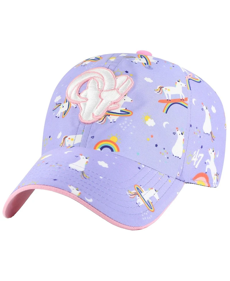 '47 Brand Girls Preschool Lavender Los Angeles Rams Unicorn Clean Up Adjustable Hat