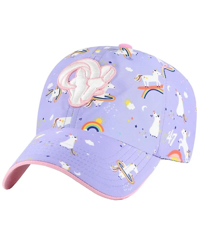 '47 Brand Girls Preschool Lavender Los Angeles Rams Unicorn Clean Up Adjustable Hat