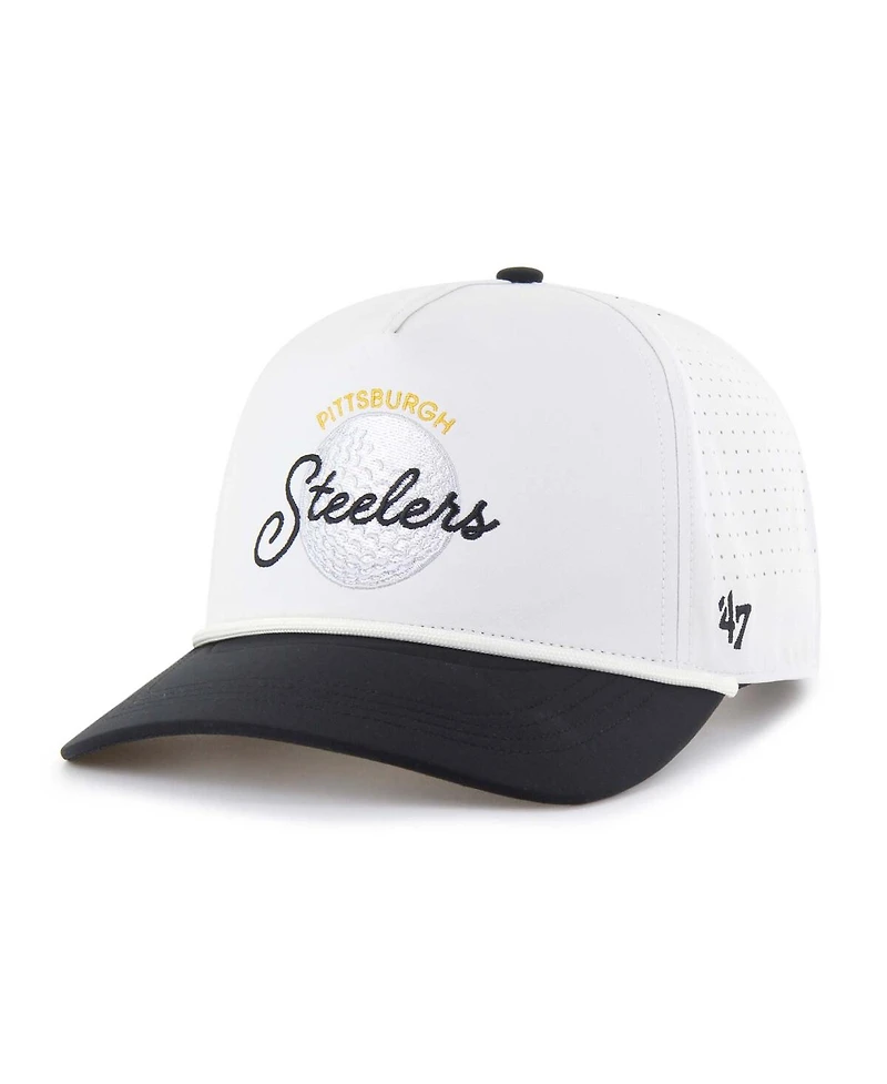 '47 Brand Men's White/Black Pittsburgh Steelers Gimmie Golf Hitch Rope Adjustable Hat