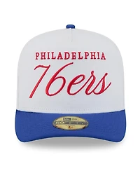 New Era Men's White/Royal Philadelphia 76ers 2025 Nba Draft A-Frame 59FIFTY Fitted Hat