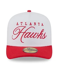New Era Men's White/Red Atlanta Hawks 2025 Nba Draft A-Frame 59FIFTY Fitted Hat