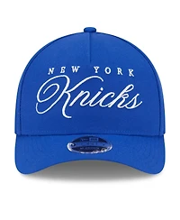 New Era Men's Blue New York Knicks 2025 Nba Draft M-Crown A-Frame 9FORTY Adjustable Hat