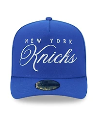 New Era Men's Blue York Knicks 2025 Nba Draft A-Frame 59FIFTY Fitted Hat