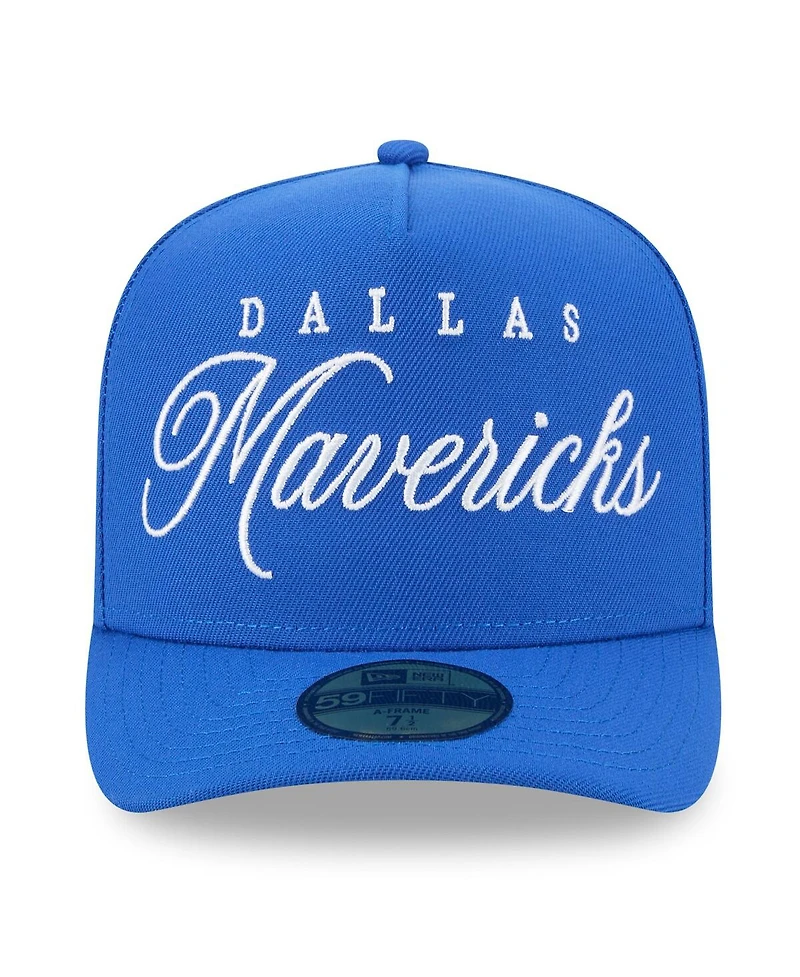 New Era Men's Blue Dallas Mavericks 2025 Nba Draft A-Frame 59FIFTY Fitted Hat