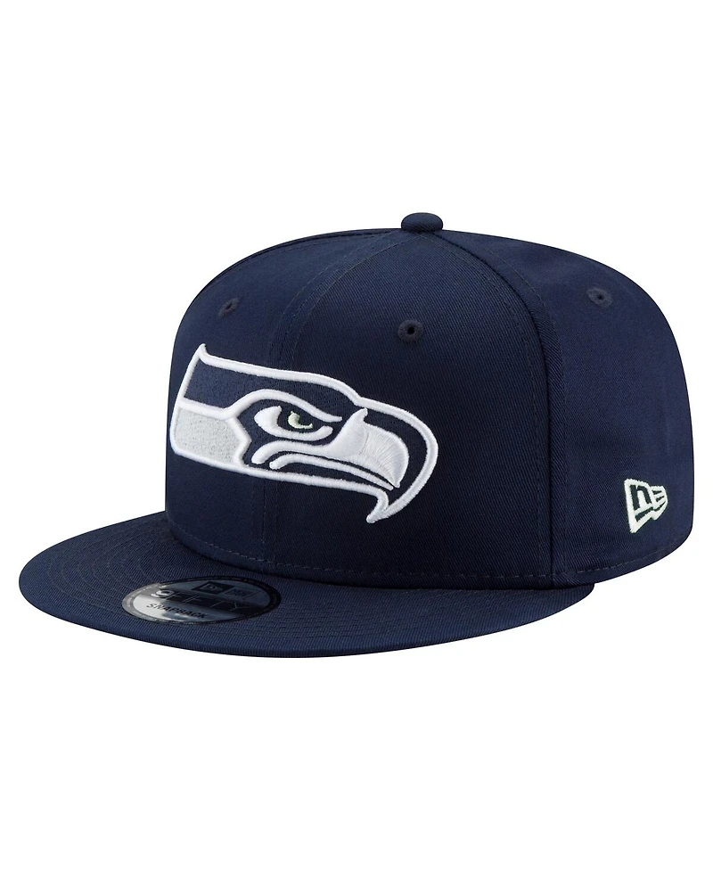 New Era Men's College Navy Seattle Seahawks 50th Season Side Patch 9FIFTY Snapback Hat