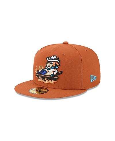 New Era Men's Brown Amarillo Sod Poodles Theme Nights 59FIFTY Fitted Hat