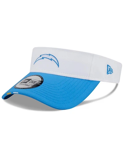 New Era Men's White/Powder Blue Los Angeles Chargers 2025 Nfl Training Camp Adjustable Visor Hat