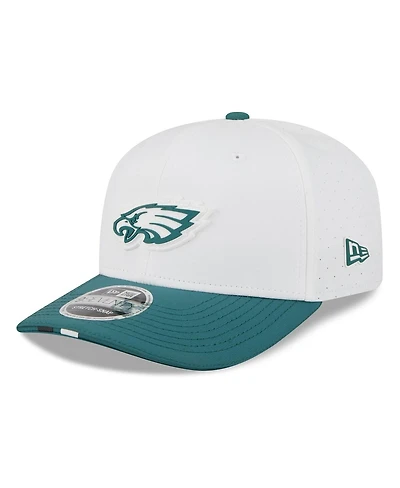 New Era Men's White/Midnight Green Philadelphia Eagles 2025 Nfl Training Camp 9SEVENTY Adjustable Hat