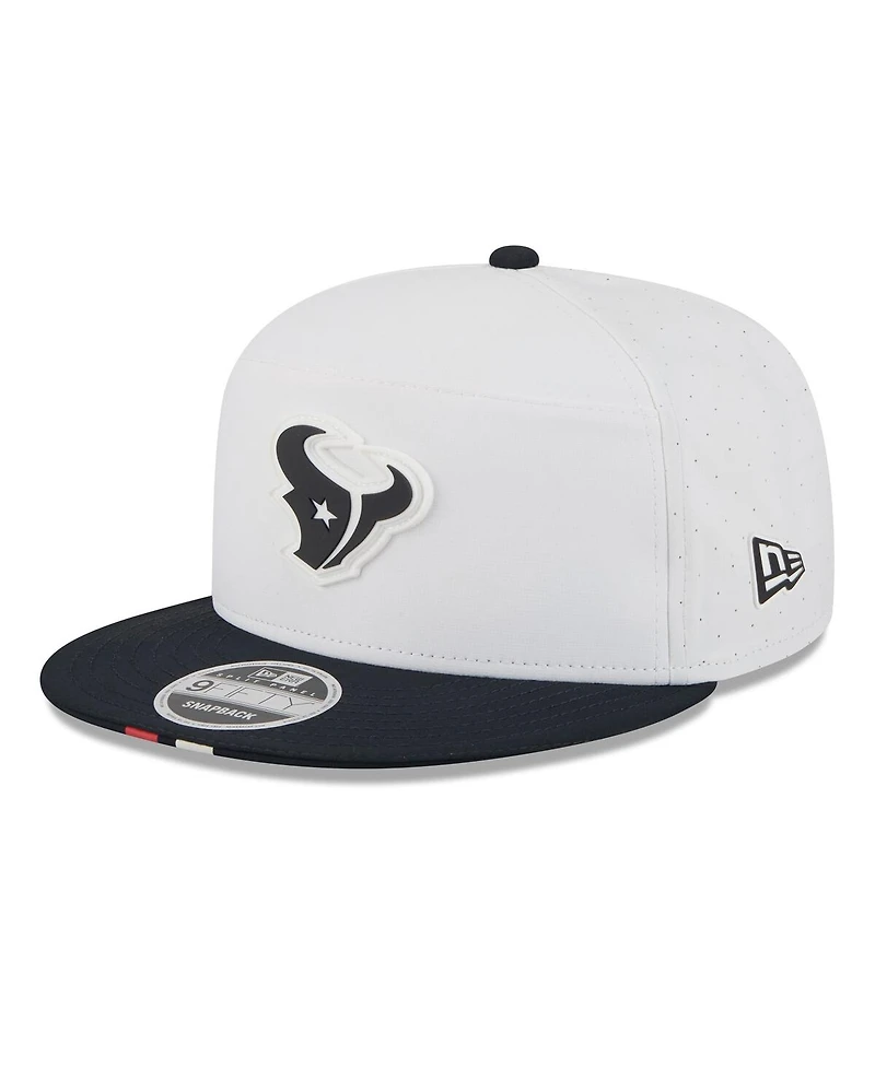 New Era Men's White/Navy Houston Texans 2025 Nfl Training Camp Split Panel 9FIFTY Snapback Hat