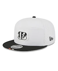 New Era Men's White/Black Cincinnati Bengals 2025 Nfl Training Camp Split Panel 9FIFTY Snapback Hat