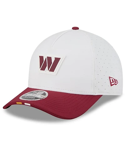 New Era Men's White/Burgundy Washington Commanders 2025 Nfl Training Camp A-Frame 9FORTY Adjustable Hat