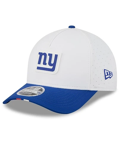 New Era Men's White/Royal New York Giants 2025 Nfl Training Camp A-Frame 9FORTY Adjustable Hat