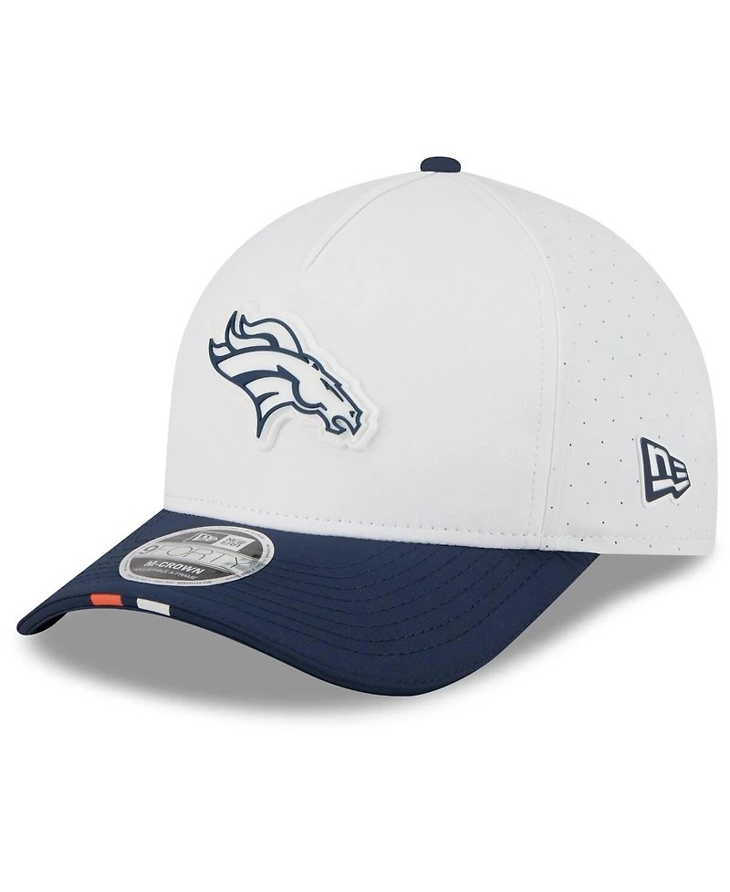 New Era Men's White/Navy Denver Broncos 2025 Nfl Training Camp A-Frame 9FORTY Adjustable Hat