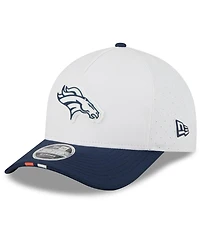 New Era Men's White/Navy Denver Broncos 2025 Nfl Training Camp A-Frame 9FORTY Adjustable Hat
