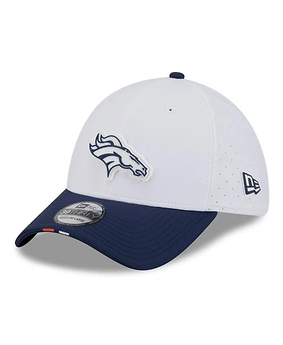 New Era Men's White/Navy Denver Broncos 2025 Nfl Training Camp 39THIRTY Flex Hat