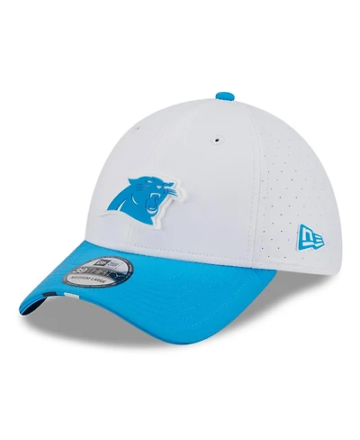 New Era Men's White/Blue Carolina Panthers 2025 Nfl Training Camp 39THIRTY Flex Hat