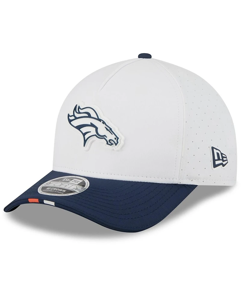 New Era Big Boys and Girls White/Navy Denver Broncos 2025 Nfl Training Camp A-Frame 9FORTY Adjustable Hat