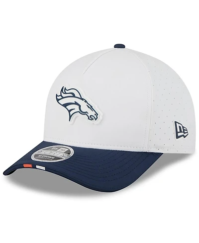 New Era Big Boys and Girls White/Navy Denver Broncos 2025 Nfl Training Camp A-Frame 9FORTY Adjustable Hat