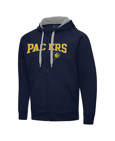 Antigua Men's Navy Indiana Pacers Big Tall Victory Full-Zip Hoodie Jacket