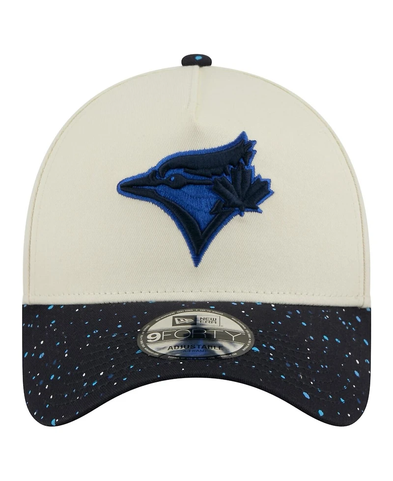 New Era Men's Cream Toronto Blue Jays Speckle A-Frame 9FORTY Adjustable Hat