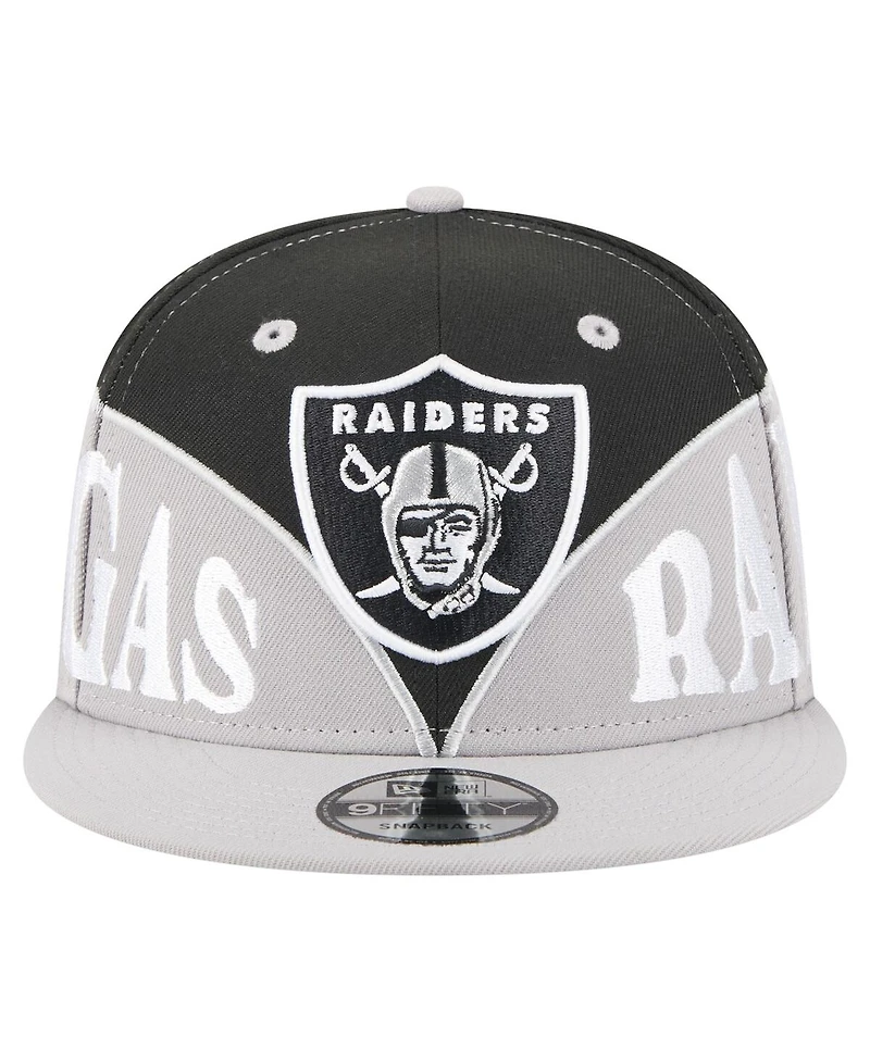 New Era Men's Black/Gray Las Vegas Raiders Split 9FIFTY Snapback Hat
